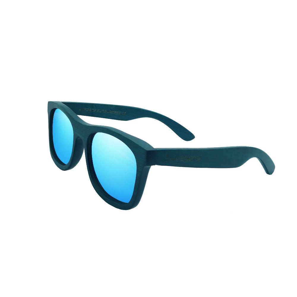 Occhiali da sole in legno unisex-Livegens Blue Ocean