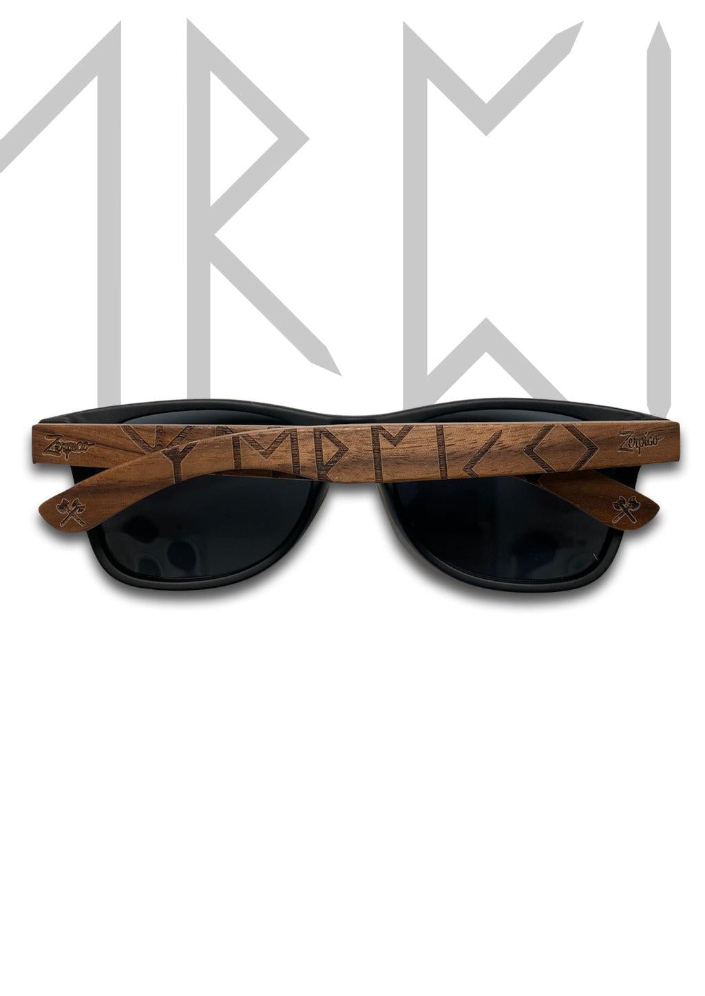 Occhiali da sole in legno Engraved -- Viking Runes Original